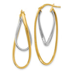 Load image into Gallery viewer, Leslies 14K Two-tone Gold Polished Hoop Earrings  17mm width
