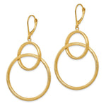Load image into Gallery viewer, Leslies 14K Yellow Gold Scratch Finish Round Dangle Leverback Earrings
