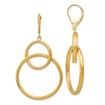Load image into Gallery viewer, Leslies 14K Yellow Gold Scratch Finish Round Dangle Leverback Earrings
