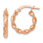 Load image into Gallery viewer, Leslies 14K Rose Gold Twisted Hoop Earrings  16mm width
