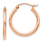 Load image into Gallery viewer, Leslies 14K Rose Gold 2mm Polished Hoop Earrings 20mm length
