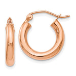 Load image into Gallery viewer, Leslies 14K Rose Gold 3mm Polished Hoop Earrings 16mm length
