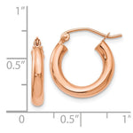 Load image into Gallery viewer, Leslies 14K Rose Gold 3mm Polished Hoop Earrings 16mm length

