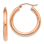 Load image into Gallery viewer, Leslies 14K Rose Gold 3mm Polished Hoop Earrings 27mm length
