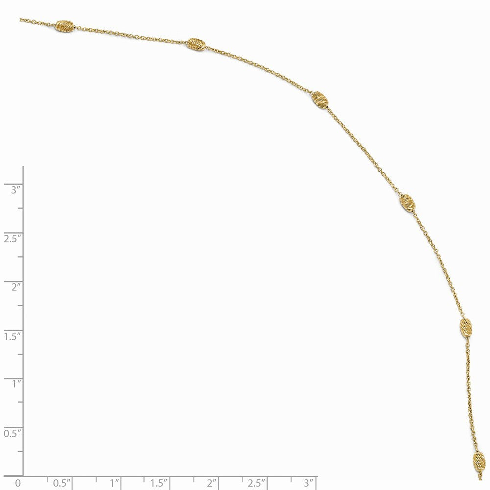 Leslie's 14K Yellow Gold Polished & Diamond-cut with 1'' extension Anklet  Length 10'' inches