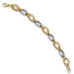 Load image into Gallery viewer, Leslie's 14K Two-tone Gold Polished and textured Fancy Link Bracelet  Length 8'' inches
