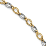 Load image into Gallery viewer, Leslie's 14K Two-tone Gold Polished and textured Fancy Link Bracelet  Length 8'' inches
