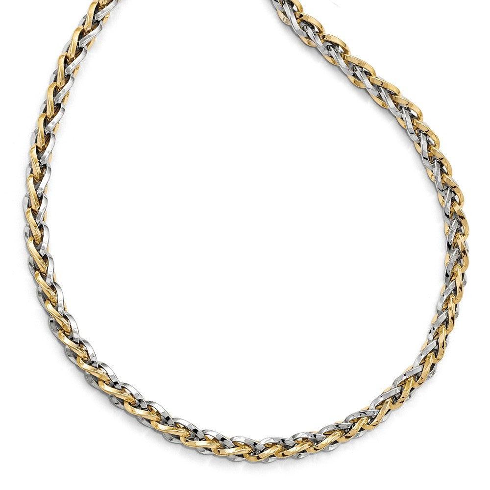 Leslie's 14K Two-tone Gold Polished Fancy Link Necklace  Length 18'' inches