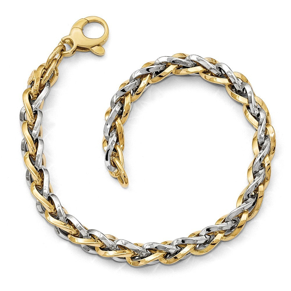 Leslie's 14K Two-tone Gold Polished Fancy Link Bracelet  Length 7.5'' inches