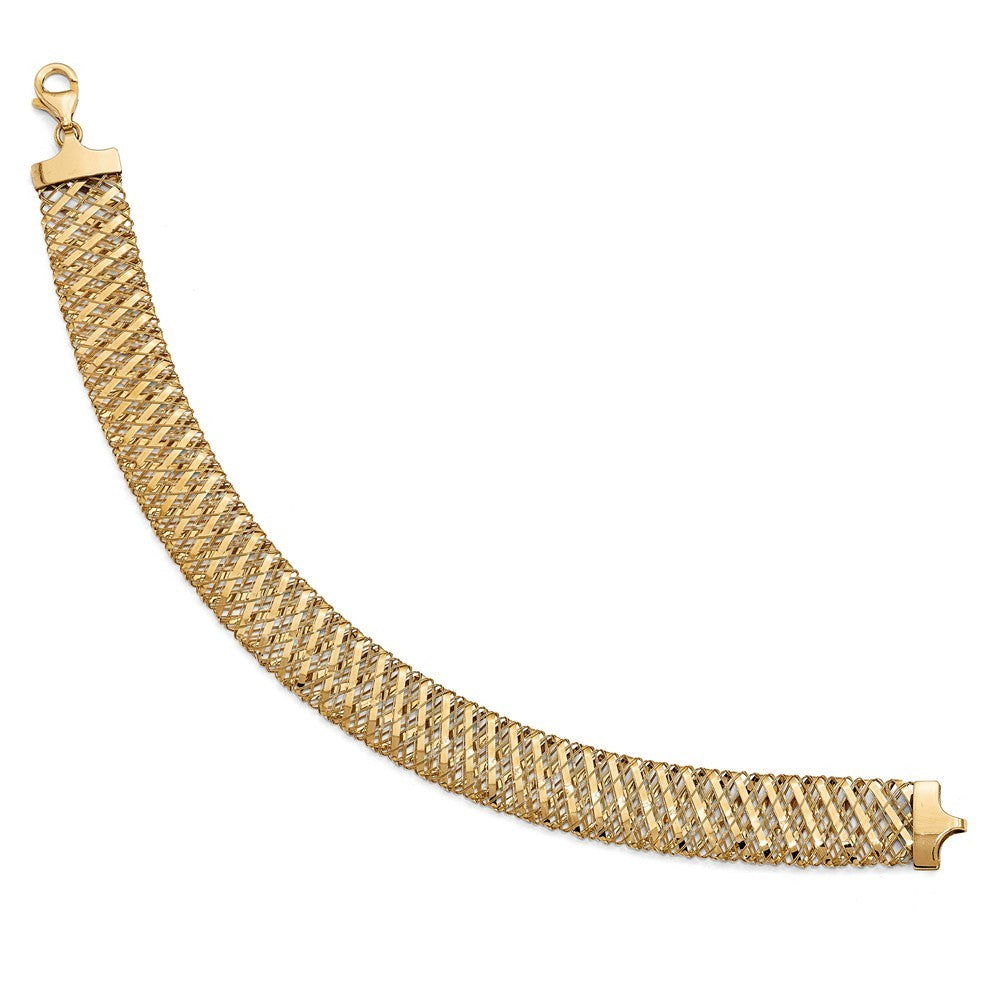 Leslie's 14K Yellow Gold Fancy Stretch Bracelet  Length 7.25'' inches