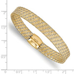 Load image into Gallery viewer, Leslie's 14K Two-tone Gold Fancy Stretch Bangle Bracelet  Length 7.5'' inches
