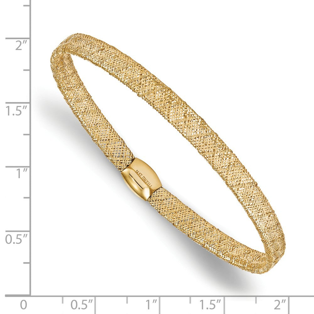 Leslie's 14K Yellow Gold Fancy Stretch Bangle Bracelet  Length 7.5'' inches