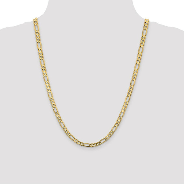 14K Yellow Gold 5.5mm Concave Open Figaro Chain
