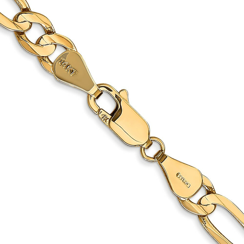 14K Yellow Gold 5.5mm Concave Open Figaro Chain