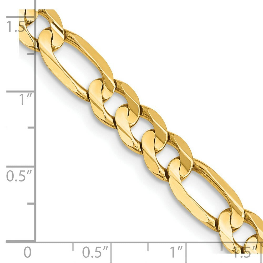 14K Yellow Gold 7.5mm Concave Open Figaro Chain