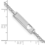 Load image into Gallery viewer, 14K White Gold Cut-out Heart Curb Link ID Bracelet

