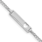Load image into Gallery viewer, 14K White Gold Cut-out Heart Curb Link ID Bracelet
