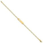 Load image into Gallery viewer, 14K Yellow Gold Figaro Link ID, Plate with Cut-out Heart Bracelet  Length 7'' inches
