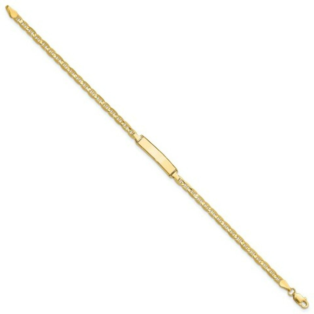 14K Yellow Gold Anchor Link ID Bracelet  length: 7 inches