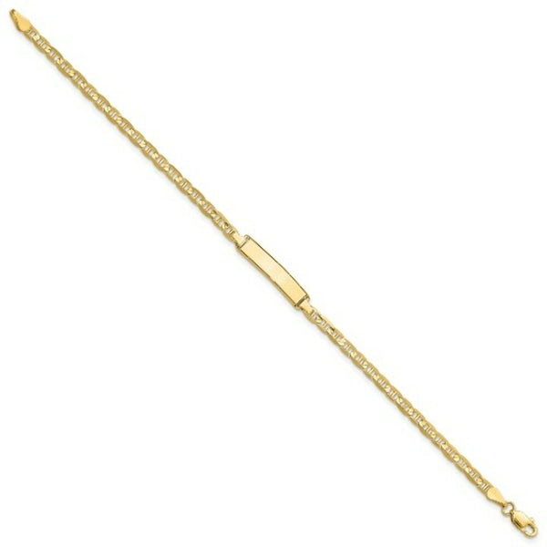 14K Yellow Gold Anchor Link ID Bracelet  length: 7 inches