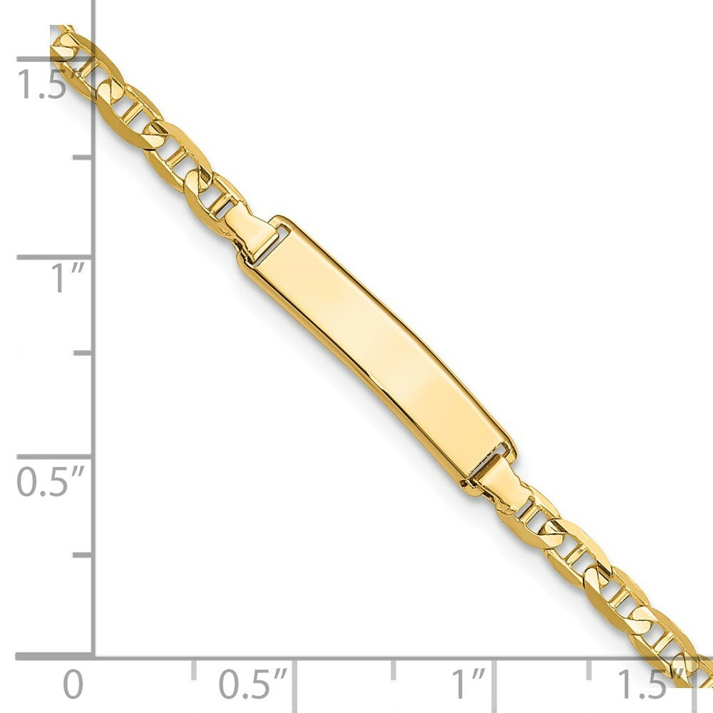 14K Yellow Gold Anchor Link ID Bracelet  length: 7 inches