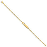Load image into Gallery viewer, 14K Yellow Gold Figaro Link ID, Plate with Cut-out Heart Bracelet  Length 7'' inches
