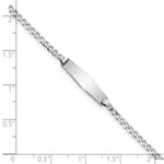 Load image into Gallery viewer, 14k White Gold Flat Curb Link Soft Diamond Shape ID Bracelet  length: 7 inches
