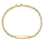 Load image into Gallery viewer, 14K Yellow Gold Flat Anchor Link Soft Diamond Shape ID Bracelet  length: 7 inches
