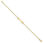 Load image into Gallery viewer, 14K Yellow Gold Flat Figaro Link ID Bracelet  length: 7 inches
