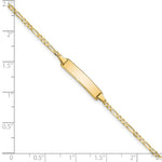Load image into Gallery viewer, 14K Yellow Gold Flat Figaro Link ID Bracelet  length: 7 inches
