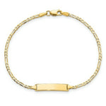 Load image into Gallery viewer, 14K Yellow Gold Flat Figaro Link ID Bracelet  length: 7 inches

