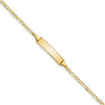 Load image into Gallery viewer, 14K Yellow Gold Flat Figaro Link ID Bracelet  length: 7 inches
