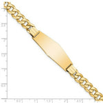 Load image into Gallery viewer, 14K Yellow Gold Flat Curb Link Soft Diamond Shape ID Bracelet  length: 8 inches
