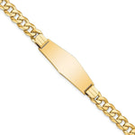 Load image into Gallery viewer, 14K Yellow Gold Flat Curb Link Soft Diamond Shape ID Bracelet  length: 8 inches
