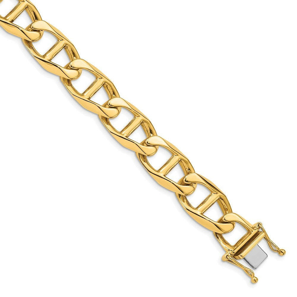 14K Yellow Gold 13mm Hand-Polished Anchor Link Chain Necklace  Length 20'' inches