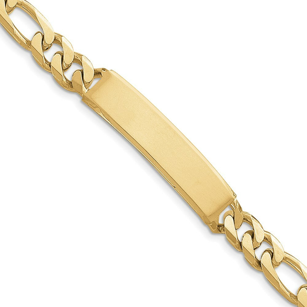 14K Yellow Gold Figaro Link ID Bracelet  Length 8'' inches