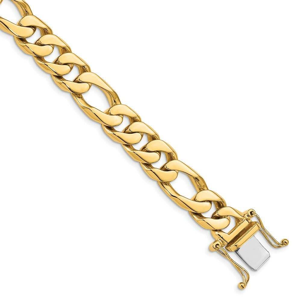 14K Yellow Gold Hand Polished Figaro Link Necklace  Length 18'' inches
