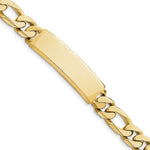 Load image into Gallery viewer, 14K Yellow Gold Hand-polished Figaro Link ID Bracelet  Length 8.5'' inches
