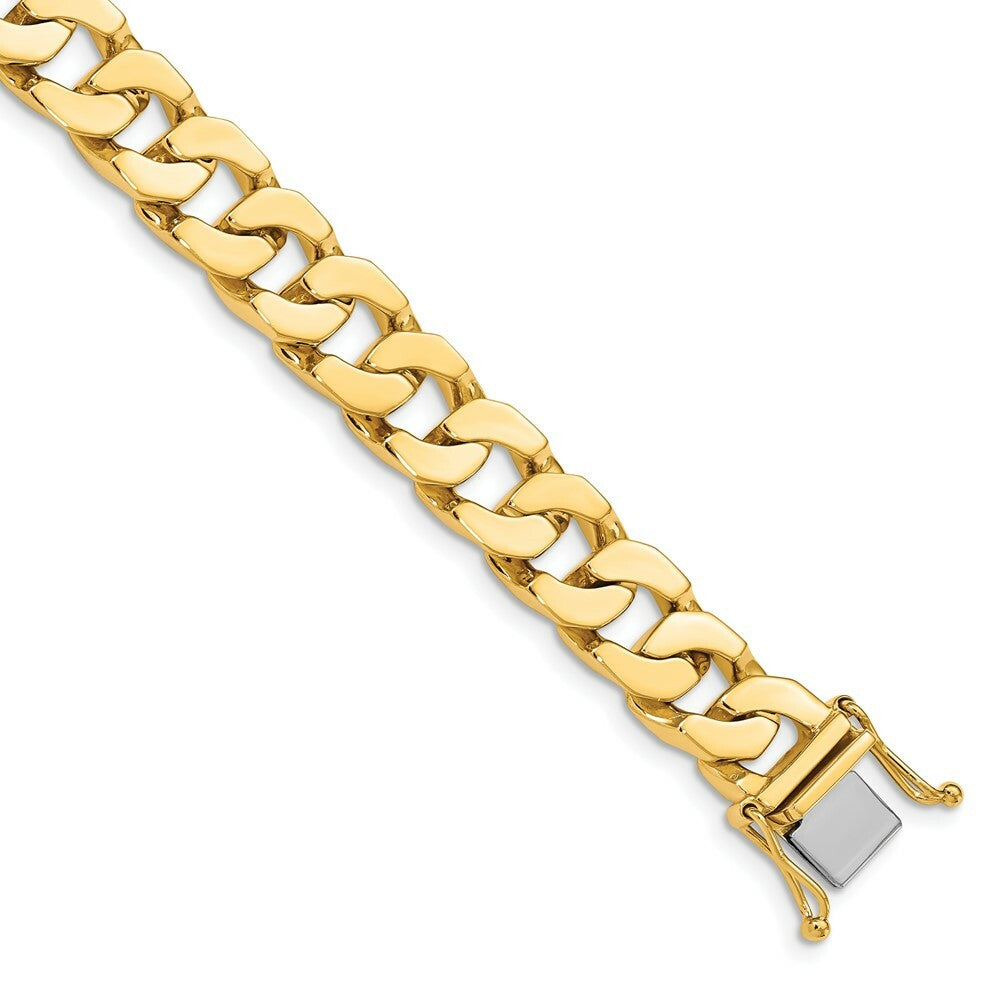 14K Yellow Gold 10mm Hand-Polished Fancy Link Chain Necklace  Length 20'' inches