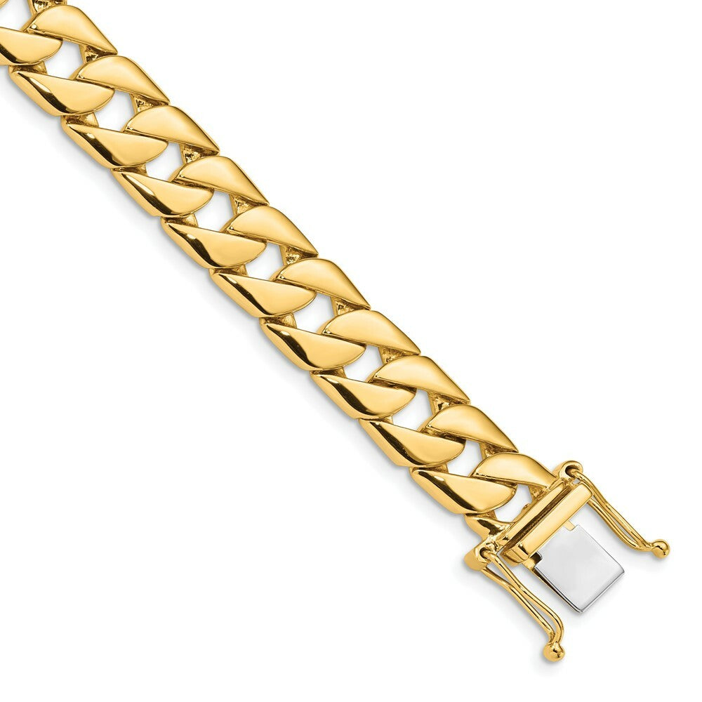 14K Yellow Gold 10mm Hand-polished Link Chain Necklace  Length 20'' inches