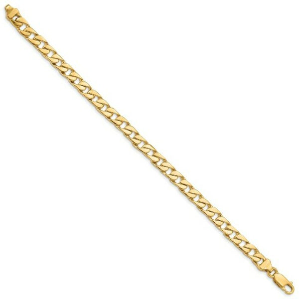 14K Yellow Gold 6.5mm Hand-polished Fancy Link Bracelet