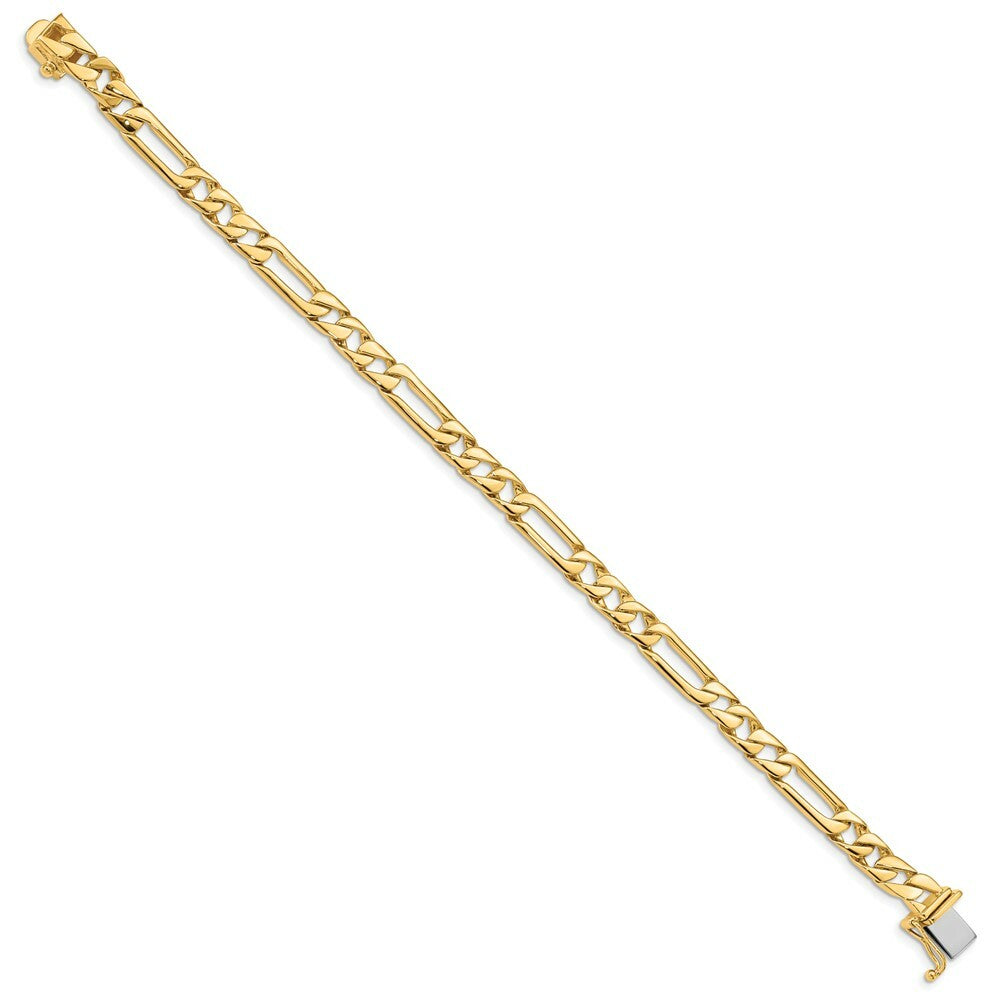 14K Yellow Gold 6mm Hand-polished Fancy Link Bracelet