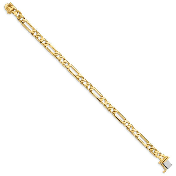 14K Yellow Gold 6mm Hand-polished Fancy Link Bracelet