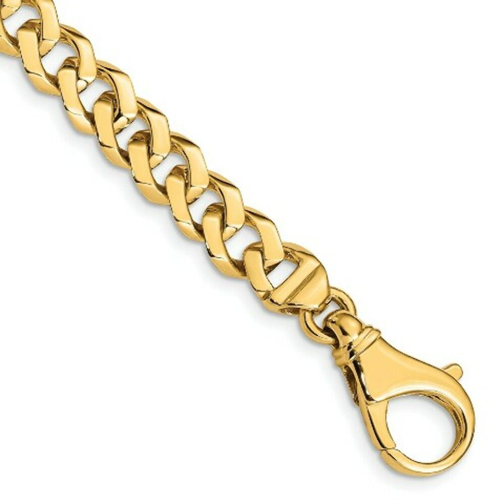 14K Yellow Gold 8mm Hand-polished Fancy Link Bracelet