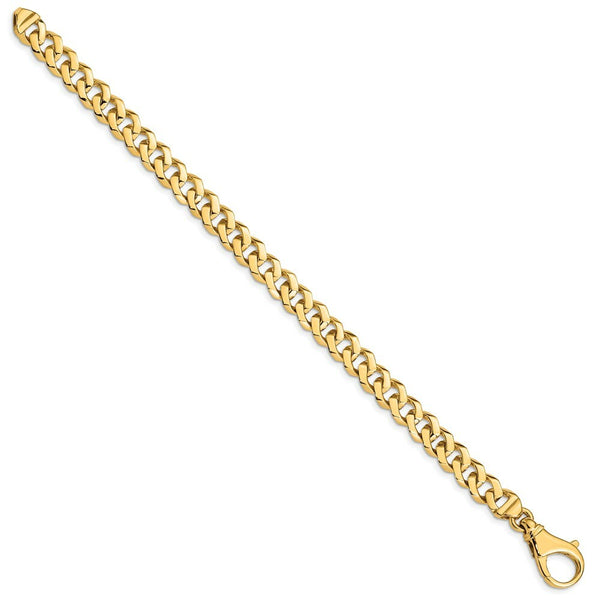 14K Yellow Gold 8mm Hand-polished Fancy Link Bracelet
