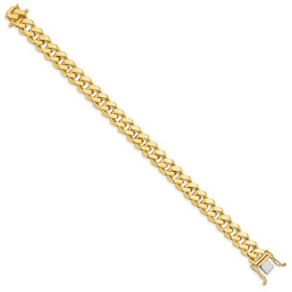 14K Yellow Gold 10mm Hand-polished Fancy Link Bracelet