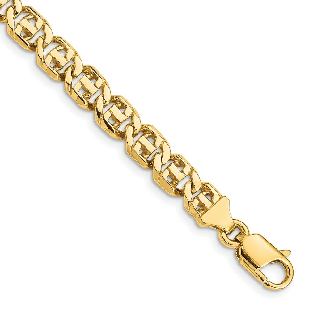 14K Yellow Gold 6.75mm Hand-Polished Fancy Link Bracelet