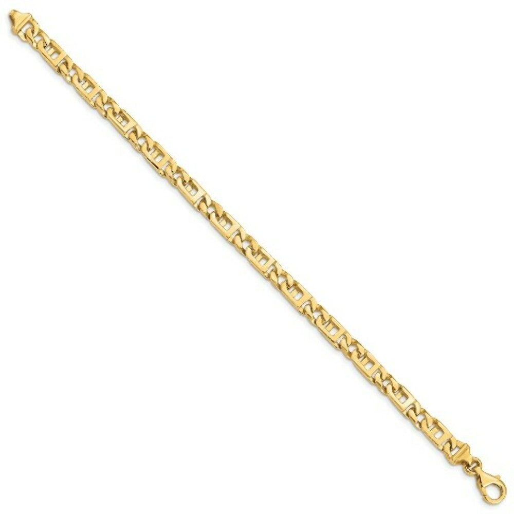 14K Yellow Gold 5.9mm Hand-Polished Fancy Link Bracelet