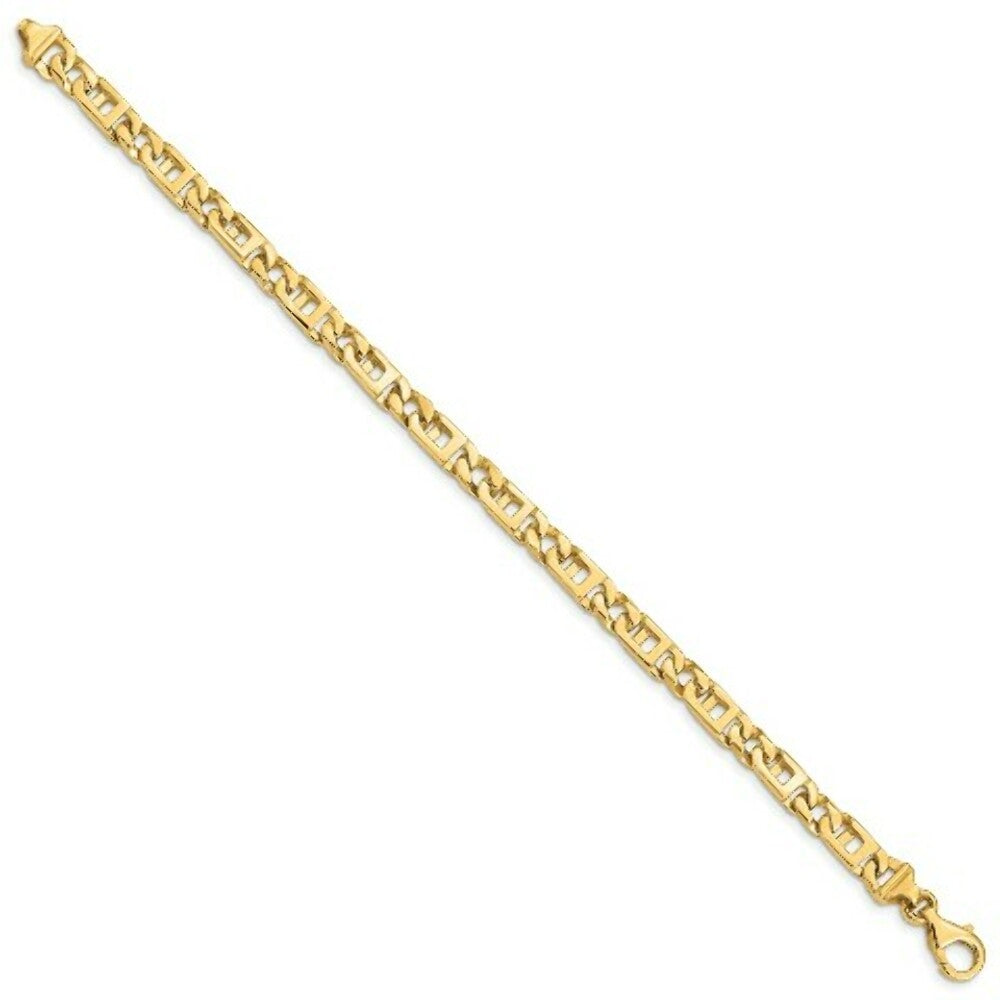 14K Yellow Gold 5.9mm Hand-Polished Fancy Link Bracelet