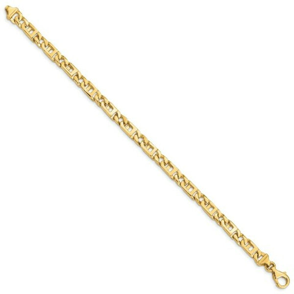 14K Yellow Gold 5.9mm Hand-Polished Fancy Link Bracelet